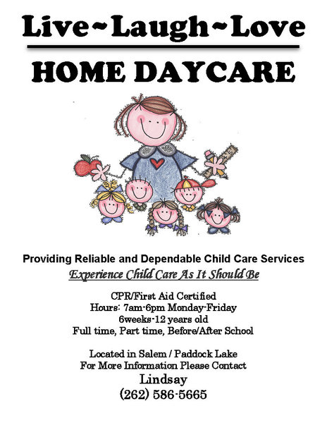 Live ~ Laugh ~ Love Home Daycare Logo