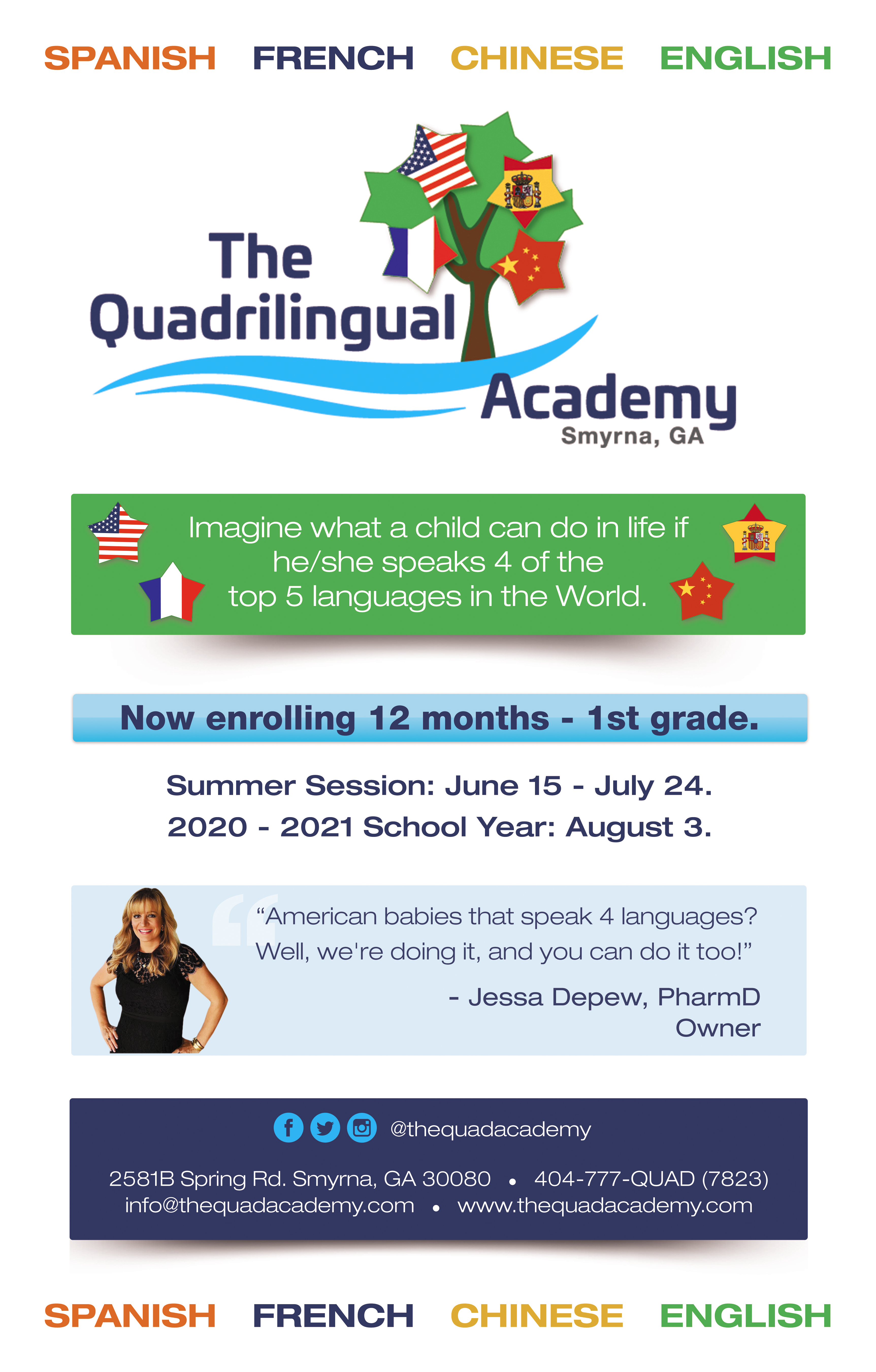 The Quadrilingual Academy Logo
