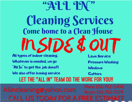 "ALL IN" Cleaning & Lawn Service